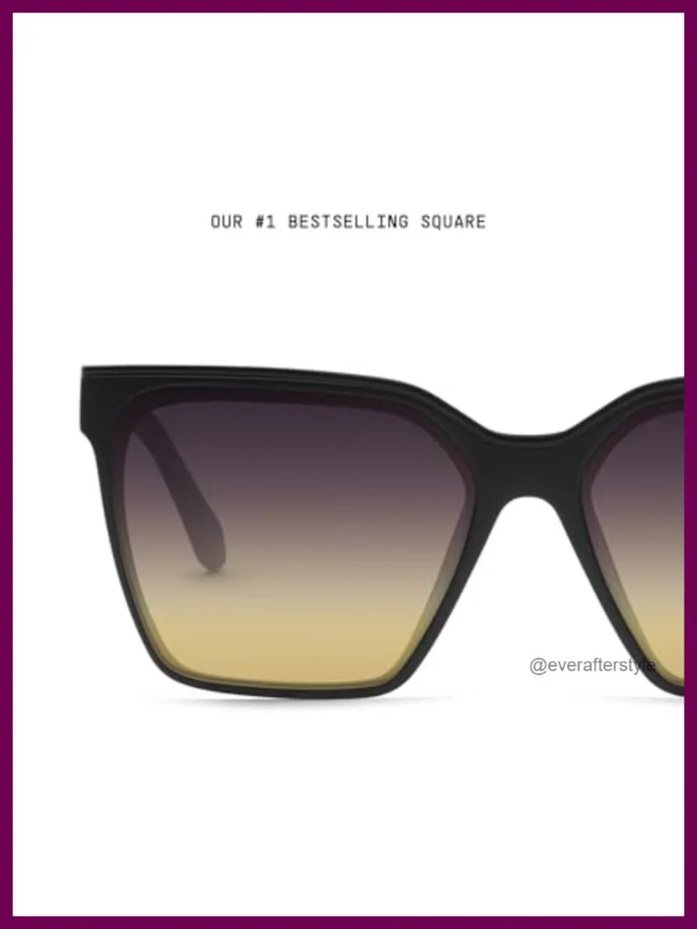 Oversized Square Sunglasses UV Protection Women Metal Brow Bar